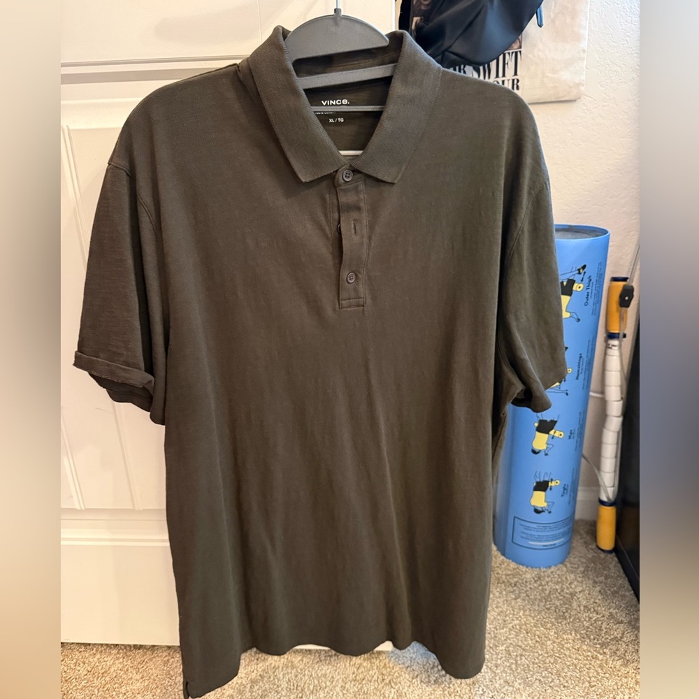 Vince Men's Polo Shirt - Dark Gray XL